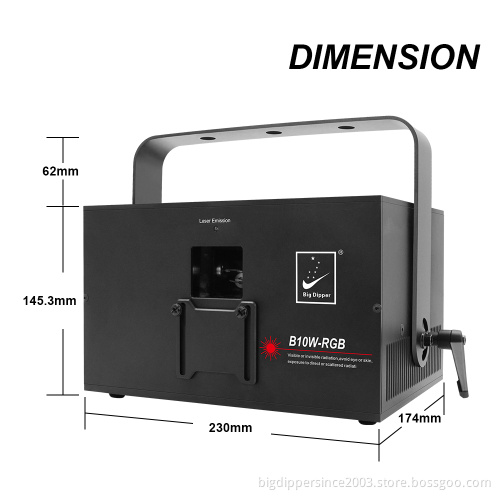 Big Dipper 10W RGB Full Color Animation laser Lighting Projector With 30K PPS Scanner ensure smooth and beautiful graphics